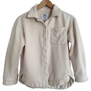 Athleta Girl FleeceLined Snap Collared ButtonDown Basic Layer Warm FrontPocket-M